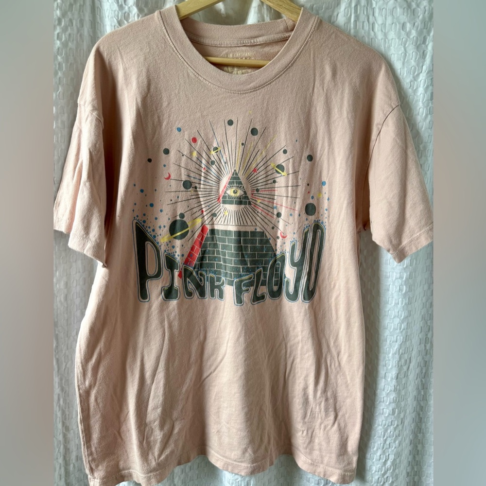 American Eagle AE Pink Floyd Oversized Graphic T-Shirt - Pink, Sz. XS/S